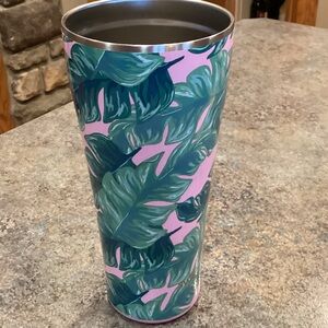 Tropical Leaf Print Tumbler